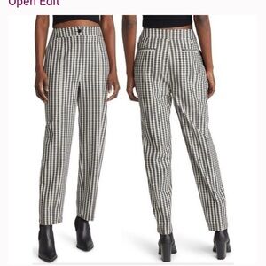 Open Edit Women's Black and White Gingham Pants